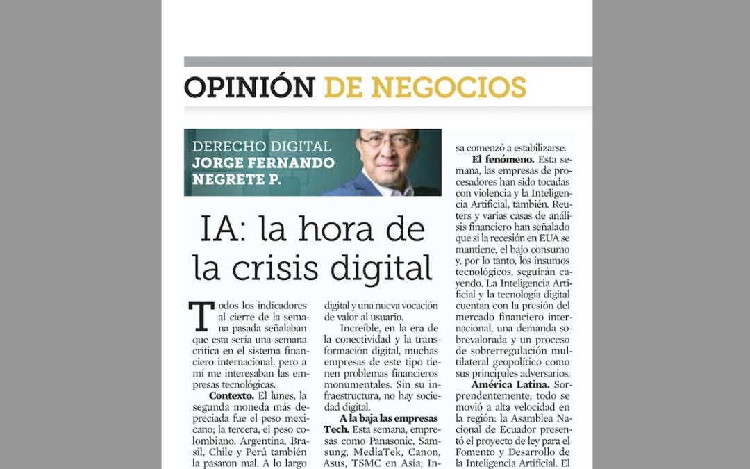 Opinión en negocios: IA la hora de la crisis digital